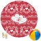 Heart Damask Round Beach Towel (Personalized)