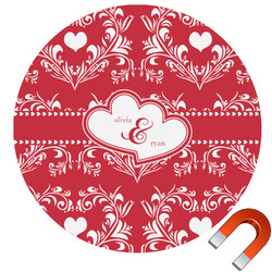 Heart Damask Car Magnet (Personalized)