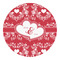 Heart Damask Round Decal
