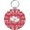 Heart Damask Round Keychain (Personalized)