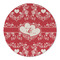 Heart Damask Round Linen Placemats - FRONT (Double Sided)