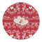 Heart Damask Round Linen Placemats - FRONT (Single Sided)
