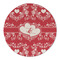 Heart Damask Round Linen Placemat (Personalized)