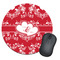Heart Damask Round Mouse Pad