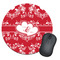 Heart Damask Round Mouse Pad (Personalized)