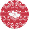 Heart Damask Round Mousepad - APPROVAL