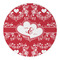 Heart Damask Round Paper Coaster - Approval