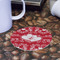 Heart Damask Round Paper Coaster - Front