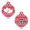 Heart Damask Round Pet ID Tag - Large - Approval