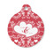 Heart Damask Round Pet ID Tag - Small (Personalized)