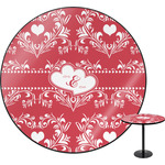 Heart Damask Round Table - 30" (Personalized)
