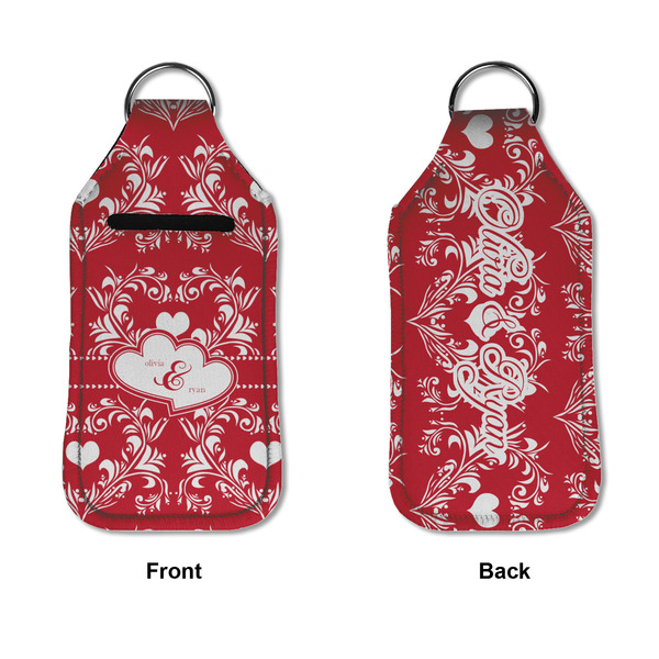 Heart Damask Sanitizer Holder Keychain - Large APPROVAL (Flat)