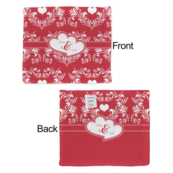 Heart Damask Security Blanket - Front & Back View