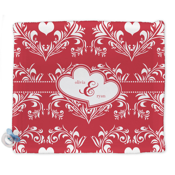 Custom Heart Damask Security Blanket - Single Sided (Personalized)