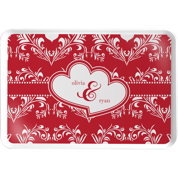 Custom Heart Damask Serving Tray (Personalized)