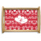 Heart Damask Natural Wooden Tray - Small (Personalized)