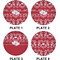 Heart Damask Set of Lunch / Dinner Plates (Approval)