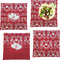 Heart Damask Set of 4 Glass Square Lunch / Dinner Plate 9.5" (Personalized)