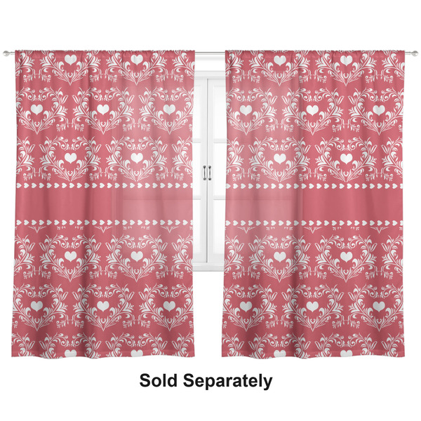 Heart Damask Sheer Curtains