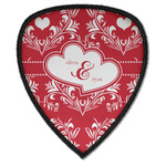 Heart Damask Iron on Shield Patch A w/ Couple's Names