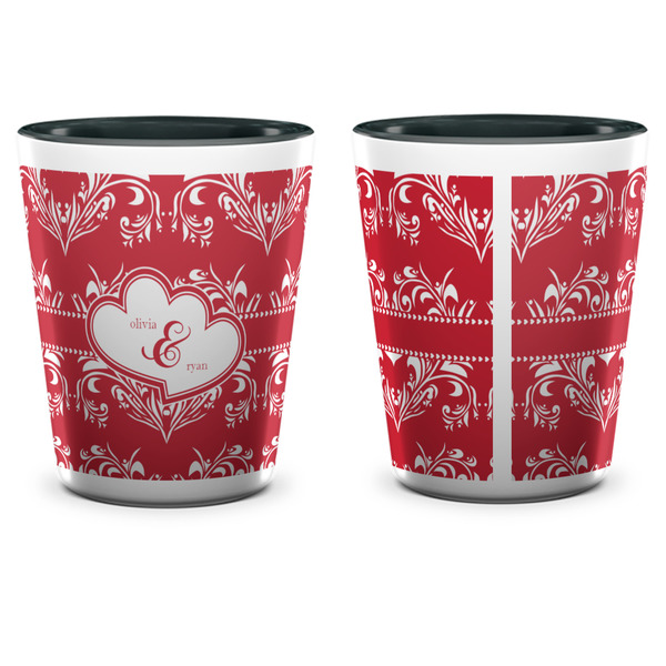 Heart Damask Shot Glass - Two Tone - APPROVAL