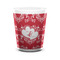 Heart Damask Ceramic Shot Glass - 1.5 oz - White - Set of 4 (Personalized)