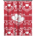 Heart Damask Extra Long Shower Curtain - 70"x84" (Personalized)