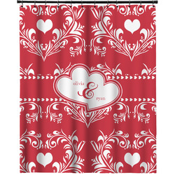 Heart Damask Extra Long Shower Curtain - 70"x84" (Personalized)
