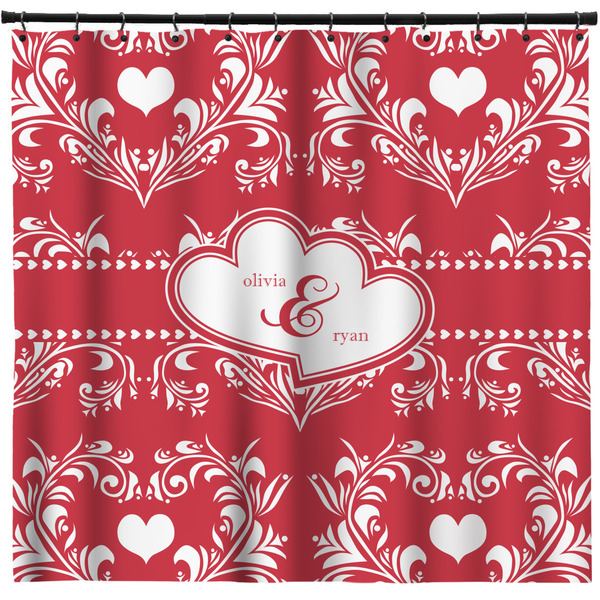 Custom Heart Damask Shower Curtain - Custom Size (Personalized)