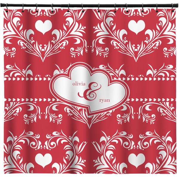 Custom Heart Damask Shower Curtain - Custom Size (Personalized)