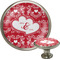 Heart Damask Silver Custom Cabinet Knob (Front and Side)
