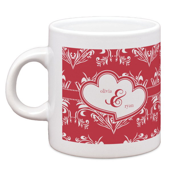 Custom Heart Damask Espresso Cup (Personalized)