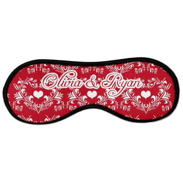 Custom Heart Damask Sleeping Eye Masks - Large (Personalized)