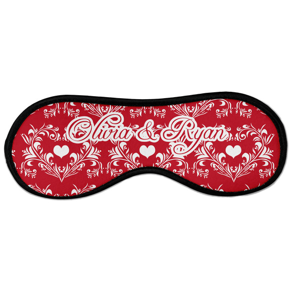 Heart Damask Sleeping Eye Mask - Front Large