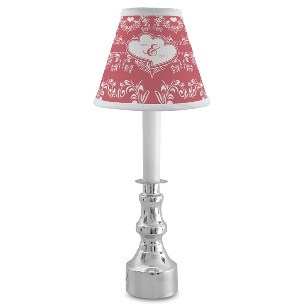 Heart Damask Small Chandelier Lamp - LIFESTYLE (on candle stick)