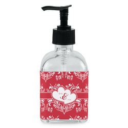 Heart Damask Glass Soap & Lotion Bottle - Single Bottle (Personalized)