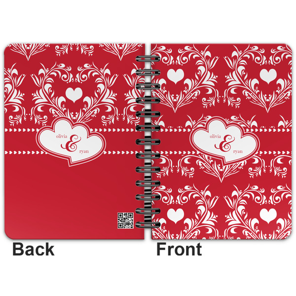 Heart Damask Spiral Journal 5 x 7 - Apvl