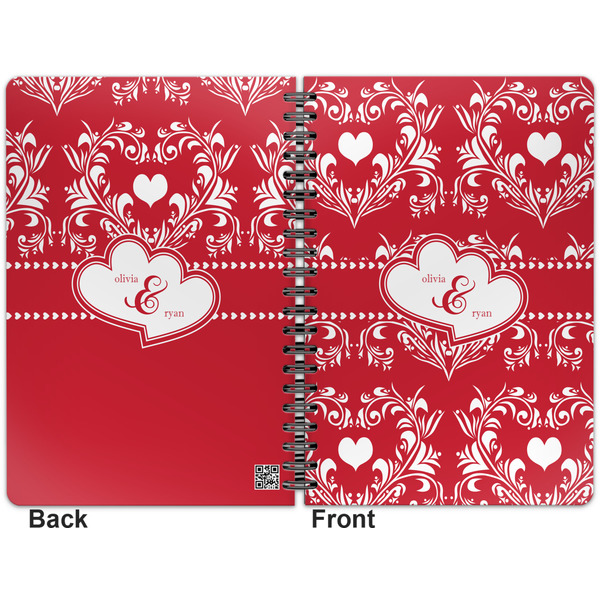 Heart Damask Spiral Journal 7 x 10 - Apvl