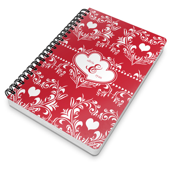 Heart Damask Spiral Journal 7 x 10 - Main