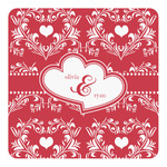 Heart Damask Square Decal - Small (Personalized)
