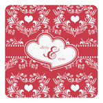 Heart Damask Square Decal - Large (Personalized)