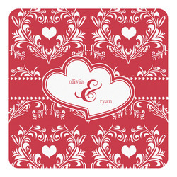 Heart Damask Square Decal - Large (Personalized)