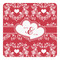 Heart Damask Square Decal - XLarge (Personalized)