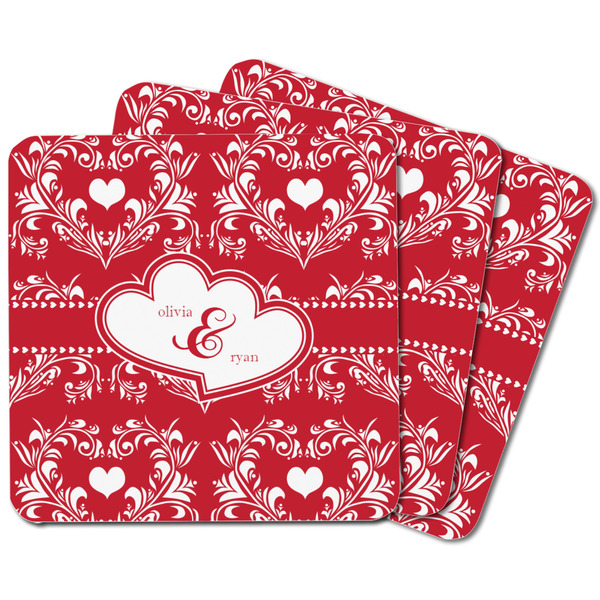 Heart Damask Square Fridge Magnet - MAIN