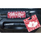 Heart Damask Square Luggage Tag & Handle Wrap - In Context