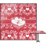 Heart Damask Square Table Top (Personalized)