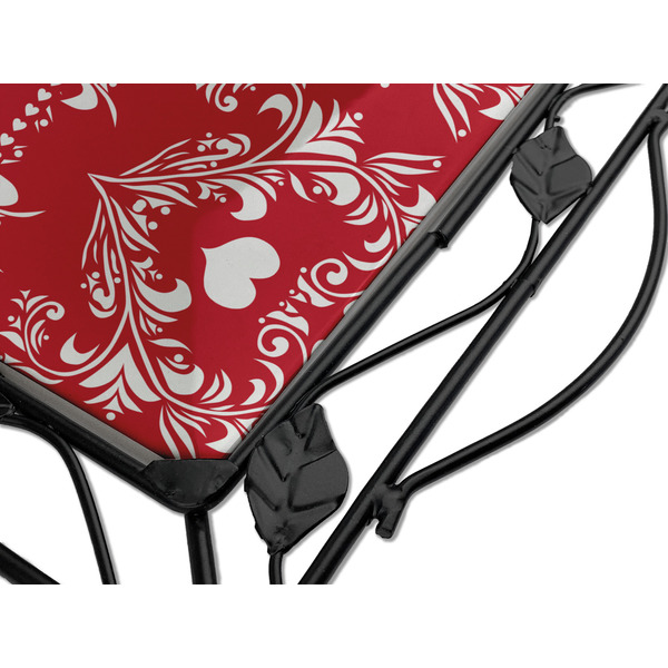 Heart Damask Square Trivet - Detail