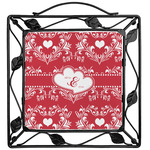Heart Damask Square Trivet (Personalized)