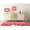 Heart Damask Square Wall Decal Wooden Desk