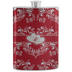 Heart Damask Stainless Steel Flask (Personalized)